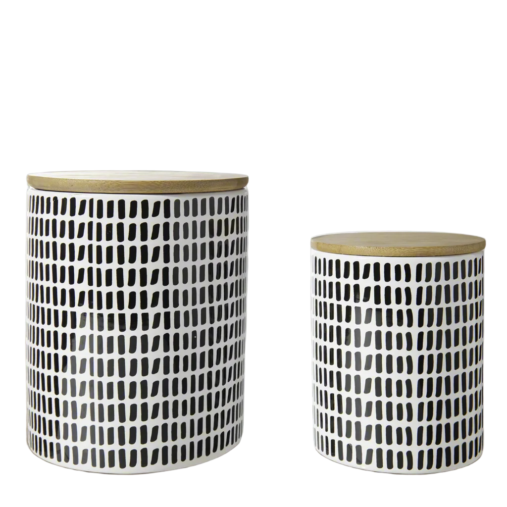 Umberly Ceramic Canister Set with Bamboo Lid (Set of 2)