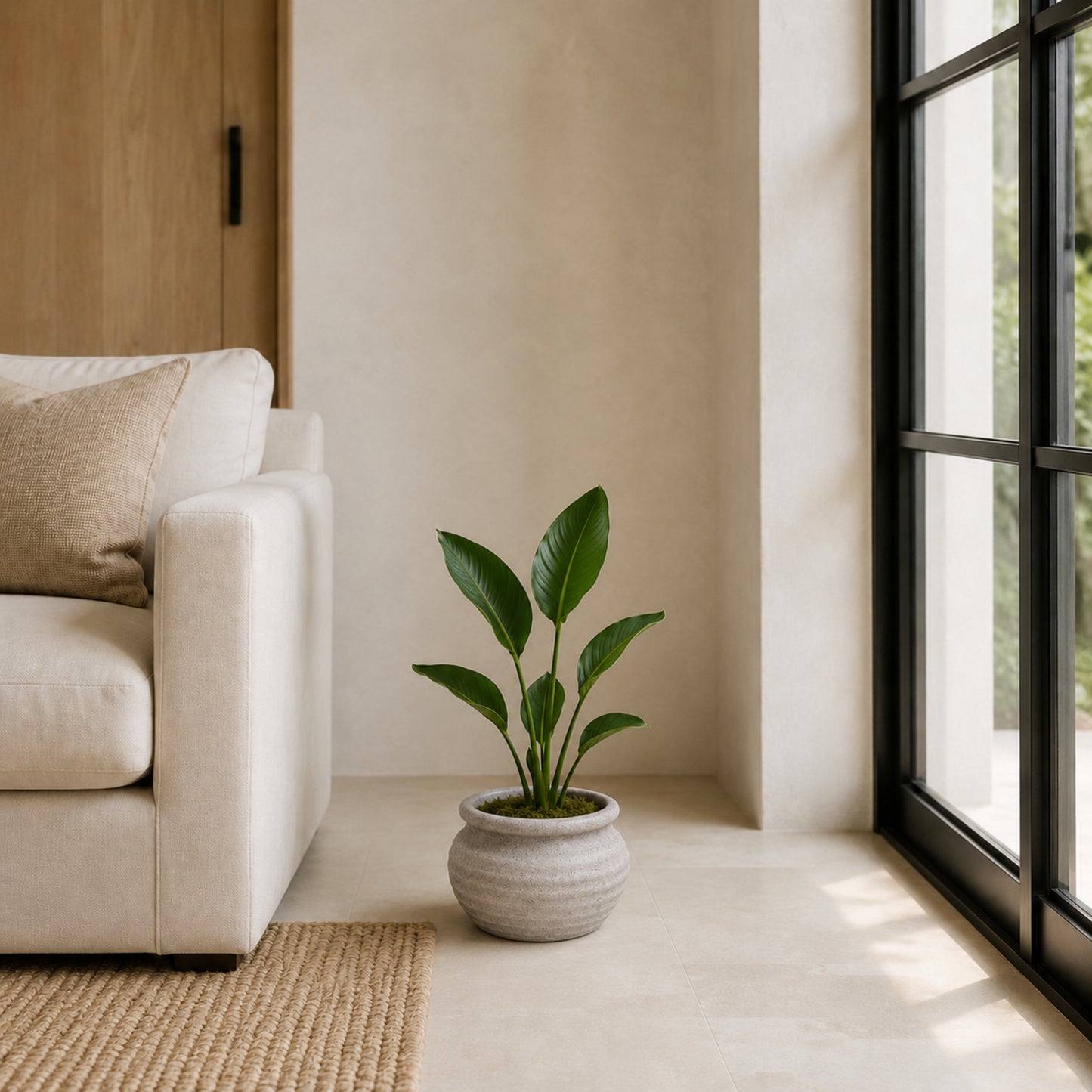 Della Rustic Jar-Style Cement Planter