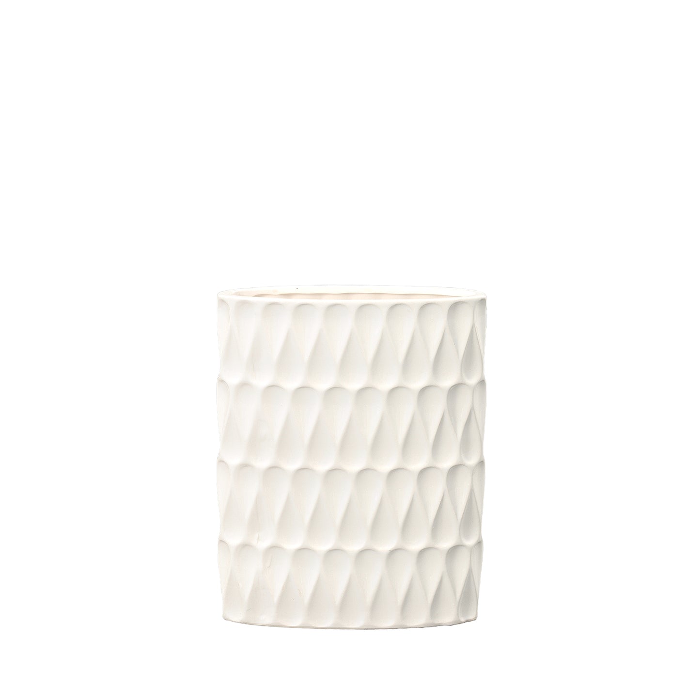Rehannin Ceramic Oval Vase with Debossed Pear Pattern