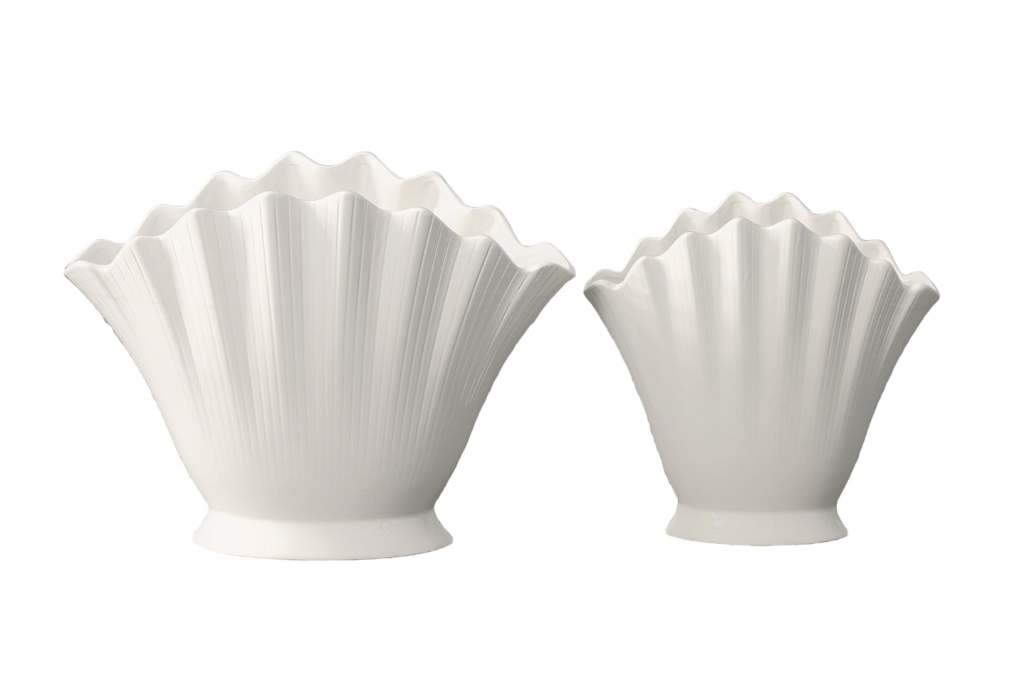 Hollis Glossy White Ceramic Planters (Set of 2)