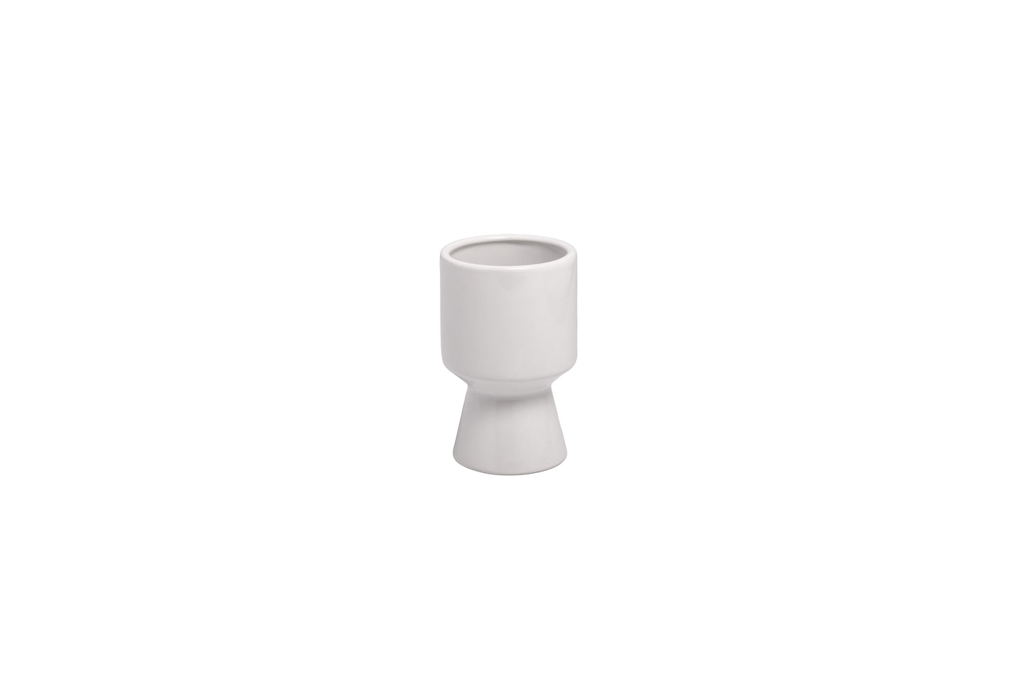 Ceramic Round Pot Large Finish in Shinny White