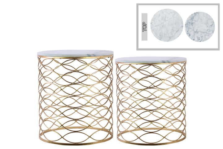 Percy Marble Nesting Accent Tables (Set of 2)
