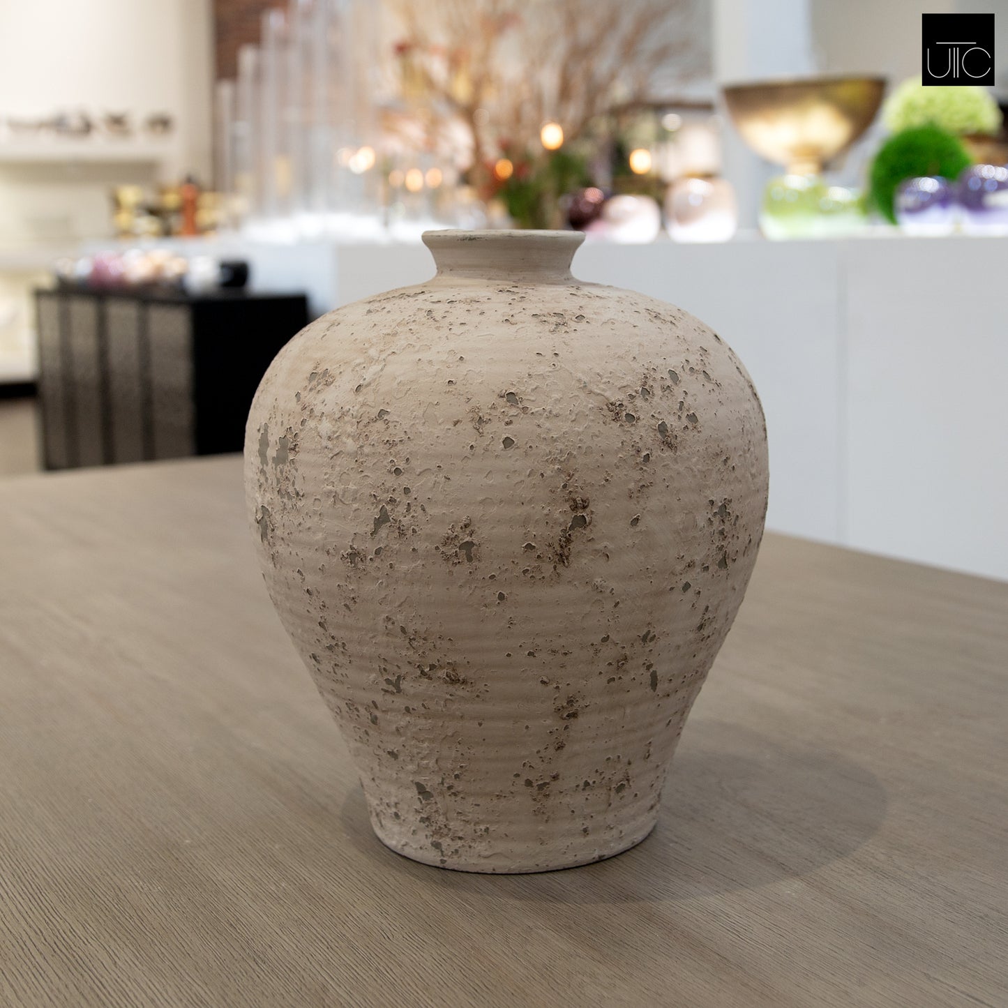 Lilya Weathered Ovoid Cement Vase