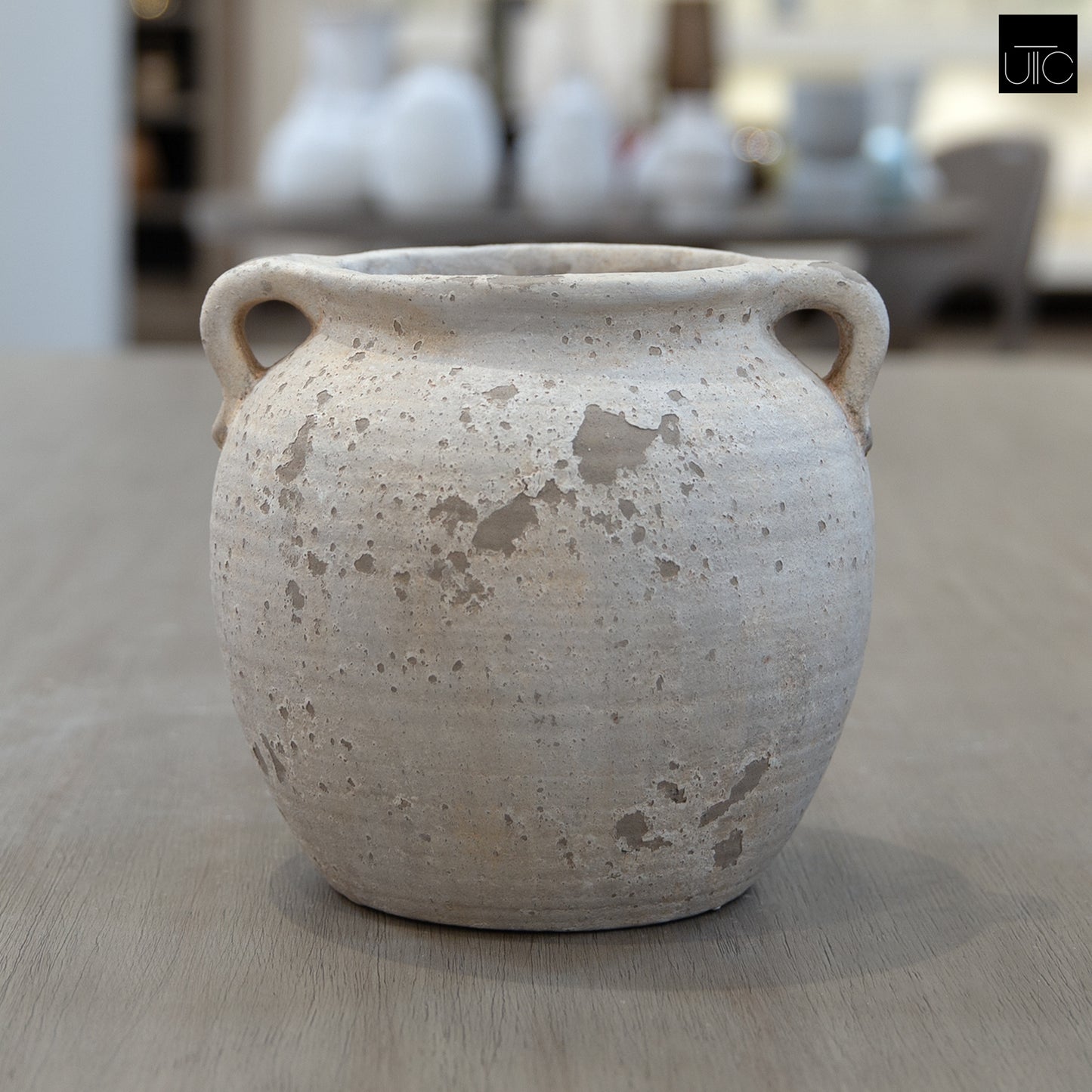 Nyx Rustic Amphora Cement Jar with Loop Handles