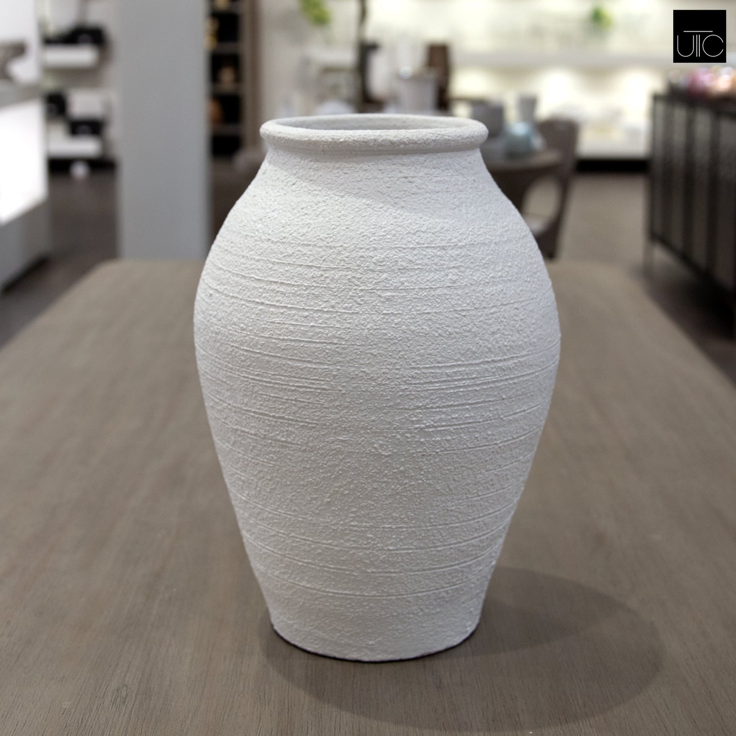 Larisa Ovoid Pebble-Textured Ceramic Vase