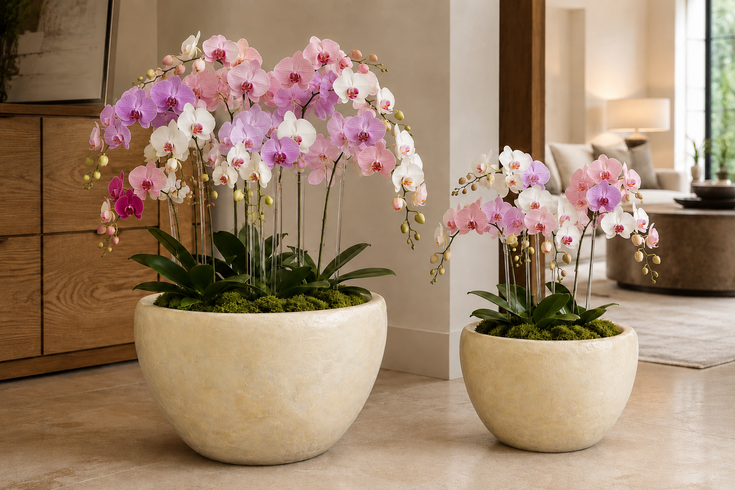 Raya Capri Shell Round Planter Set (Set of 2)