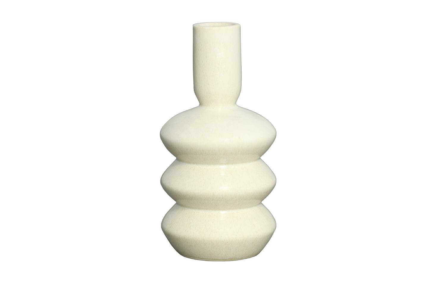 Ceramic Vase Gloss Finish White-14.50"H