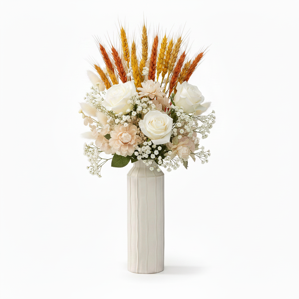 Daven Embossed Column Ceramic Urn Vase