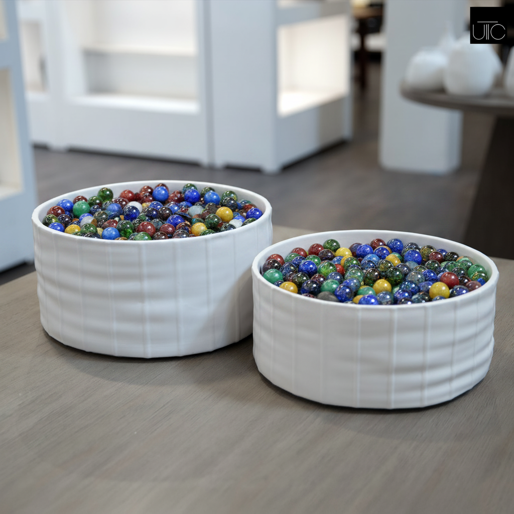 Mylana Textured Cylindrical Ceramic Planter (Set of 2)