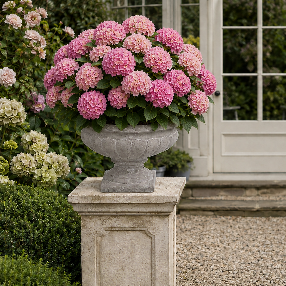 Pavion Low Classic Cement Urn Vase