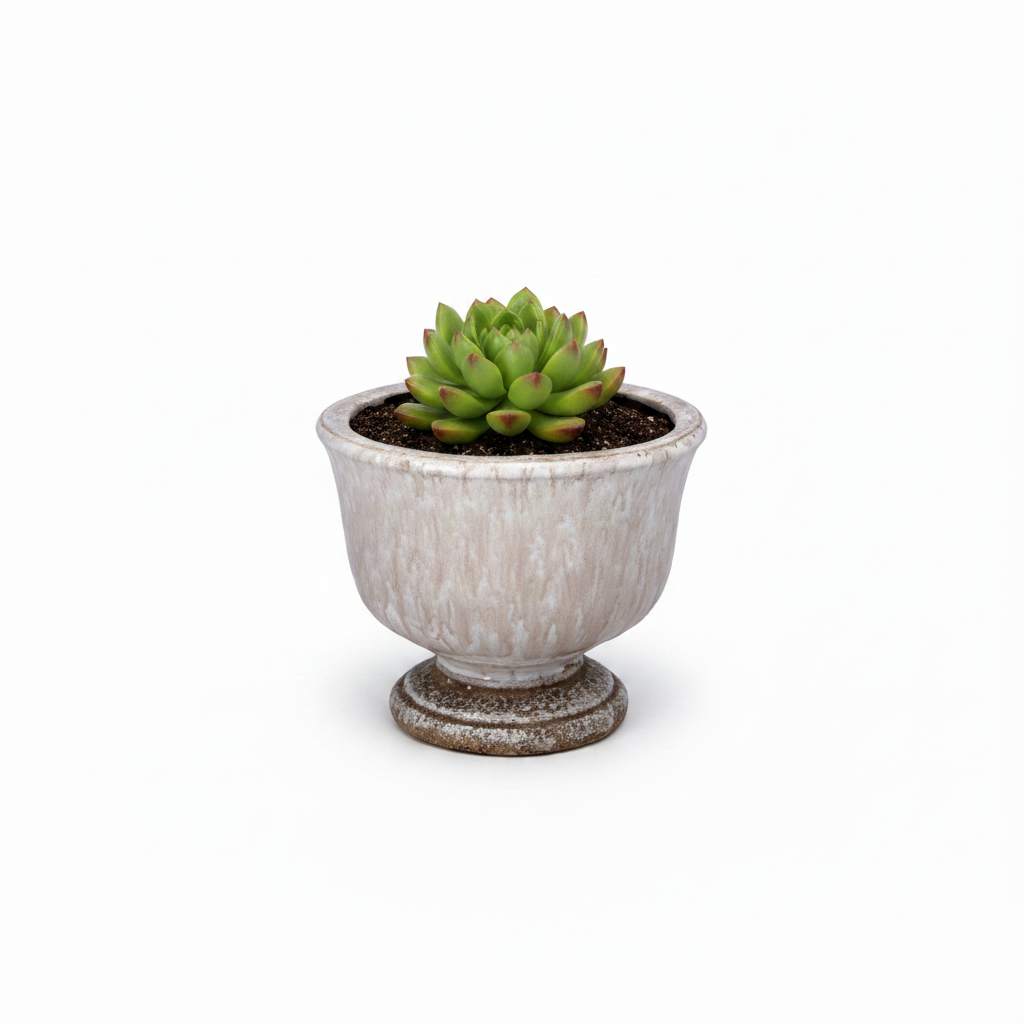 Sereia Pedestal Ceramic Planter with Layered Glaze