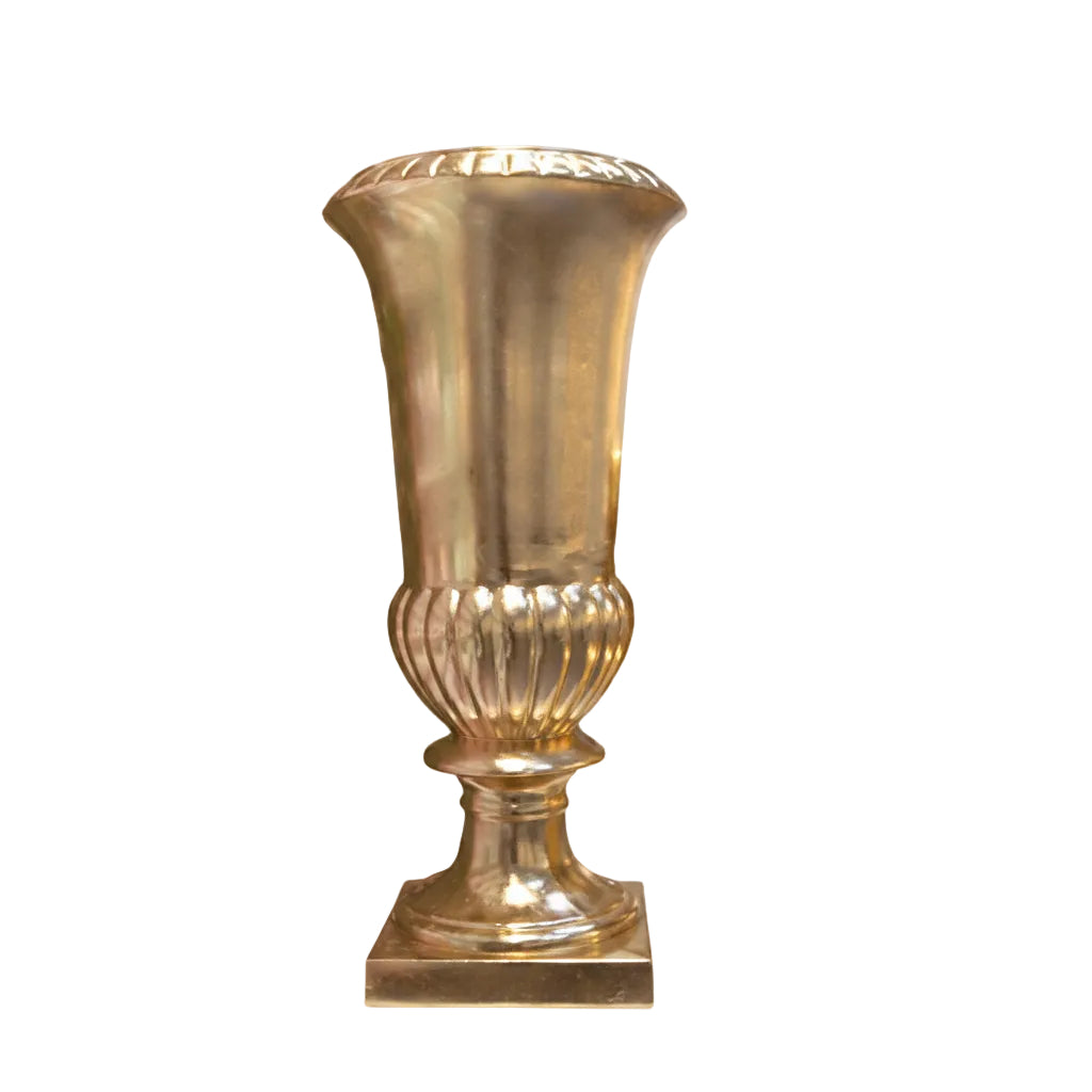 Quincy Fluted-Pedestal Fiberglass Urn - Large
