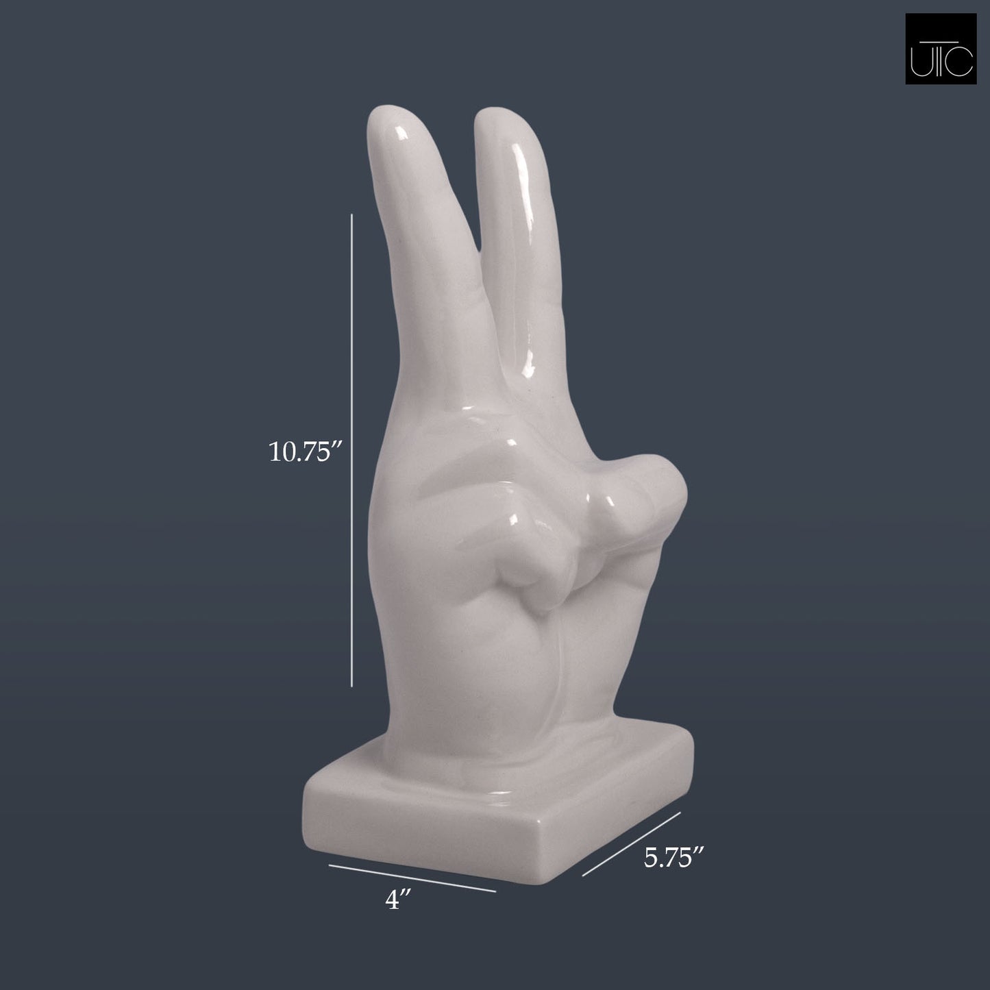 Xylah Ceramic "Peace" Hand Sign Tabletop Décor on Base