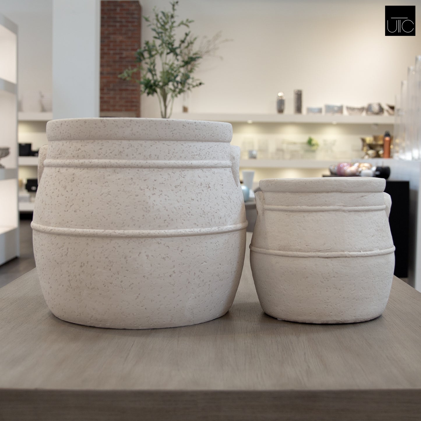 Evgen Rustic Barrel Planter Set (Set of 2)