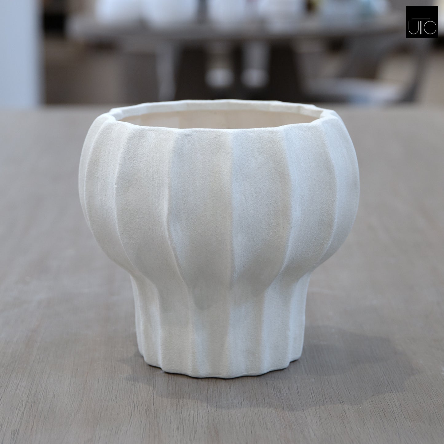 Darie Fluted Urn-Style Clay Planter