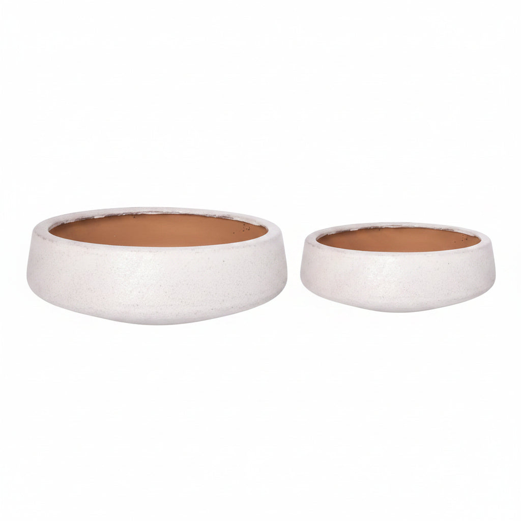 Derya Ceramic Bowl Planters with Lava Texture Finish (Set of 2)