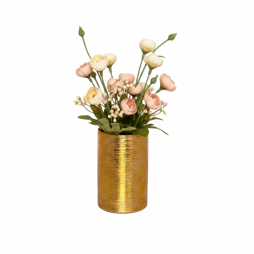 Kaelor Brushed Gold Ceramic Vase
