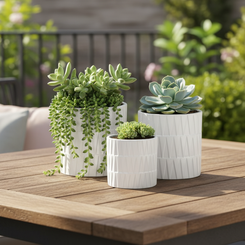 Avelora Embossed Ceramic Pot Set