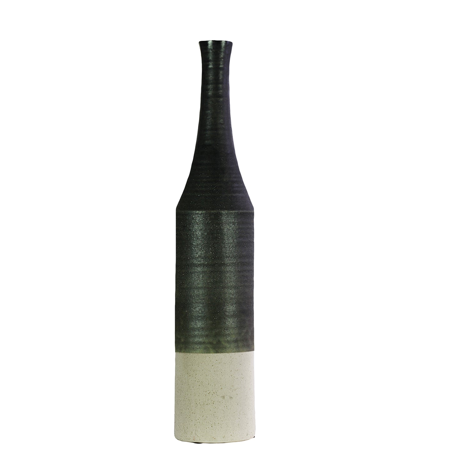 Zeliha Ceramic Bottle Vase with Combed Design