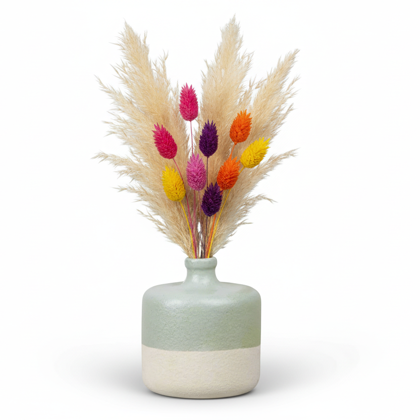 Maelle Speckled Round Ceramic Vase