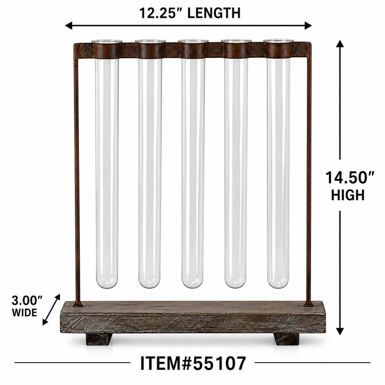 Jaelyn Metal Clustered Hanging Bud Vase Holder with Glass Tubes