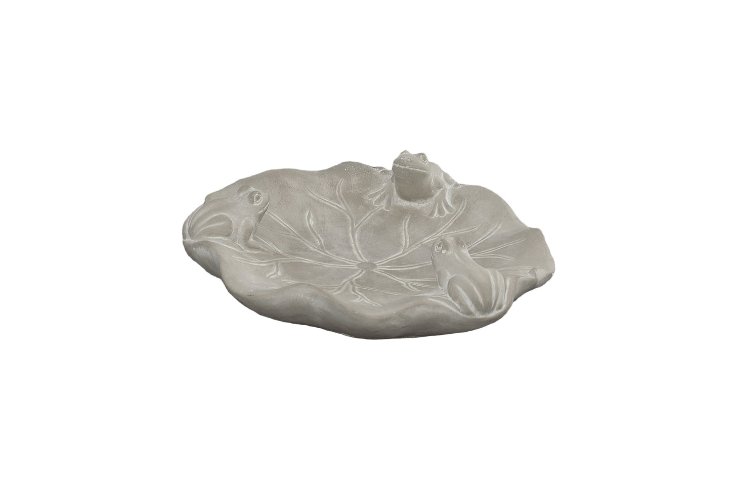 Cement Frog Bath Gray-2.75"H