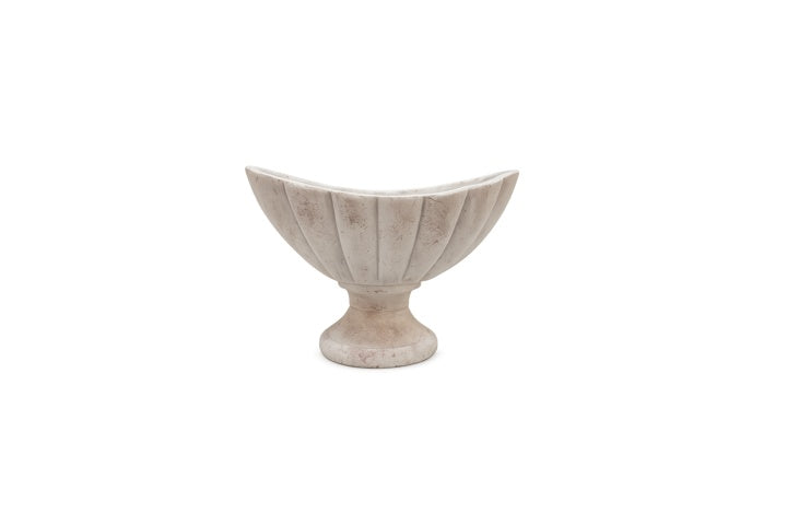 Millie Fluted Cement Compote Bowl