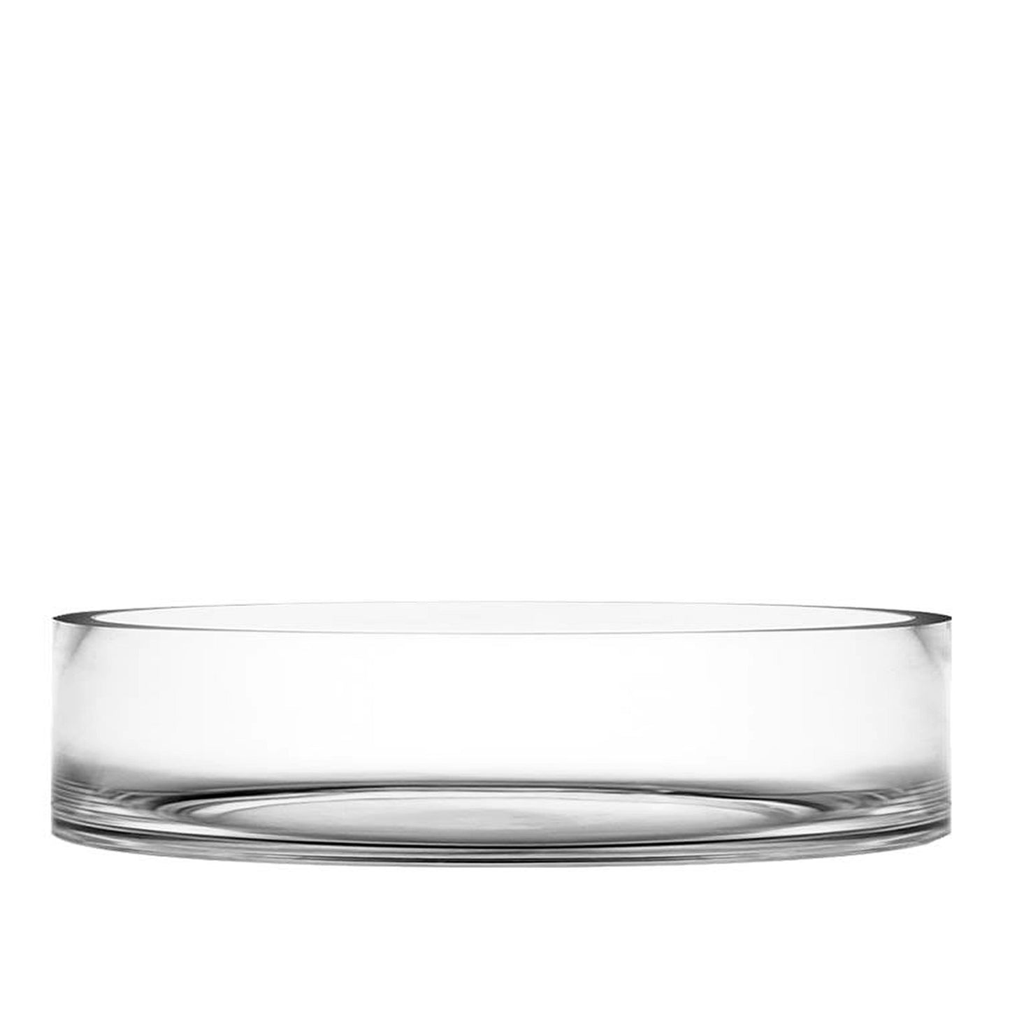 Orion Wide Clear Glass Cylinder Vase