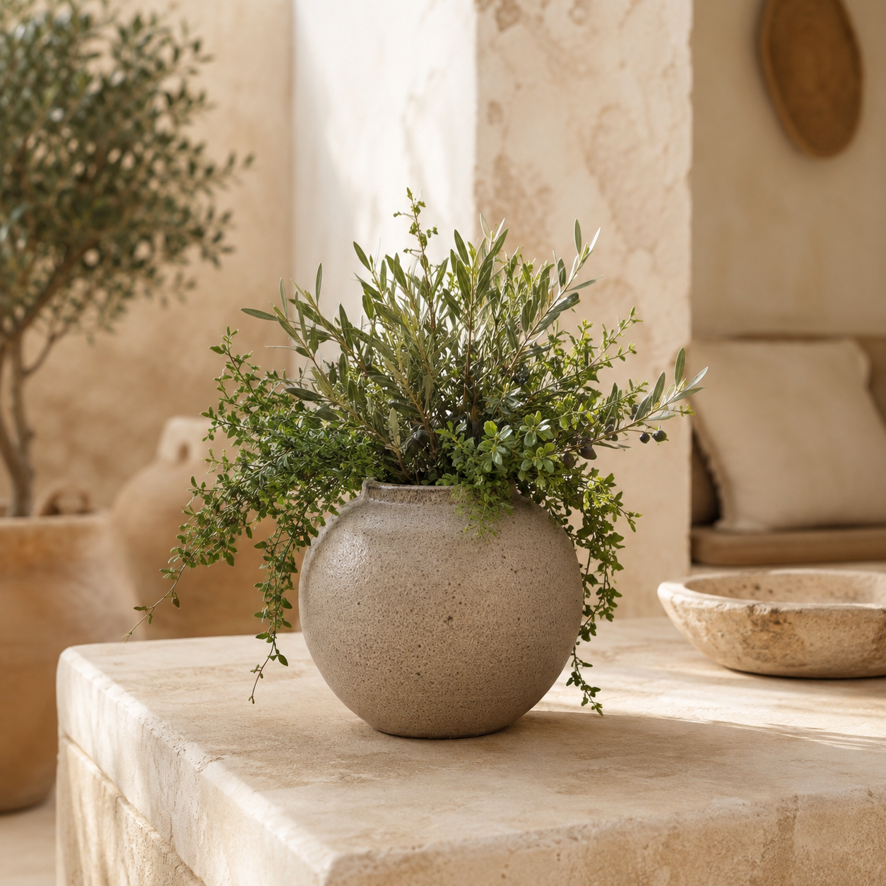 Cherith Ceramic Lava Texture Spherical Vase