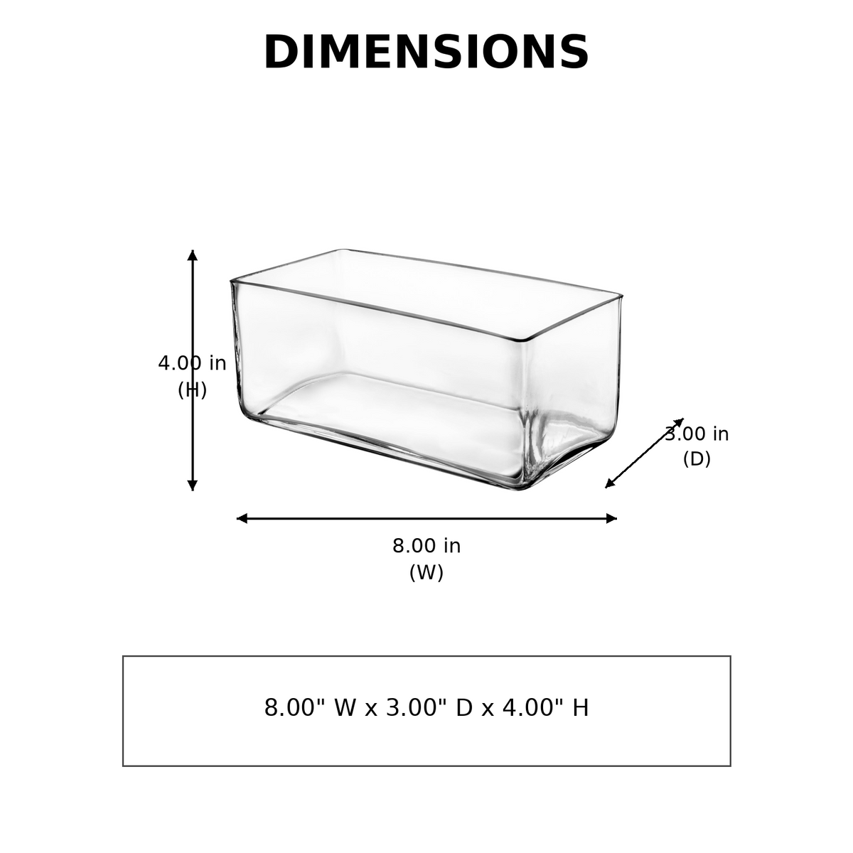 Elaris Rectangular Clear Glass Trough