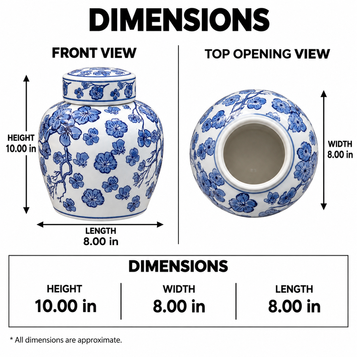 Ellery Ceramic Chinoiserie Ginger Jar