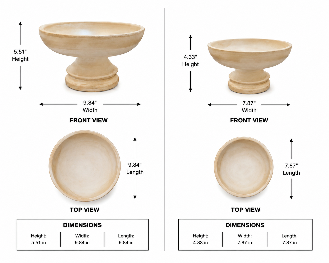 Gene Pedestal Cement Bowl Planter