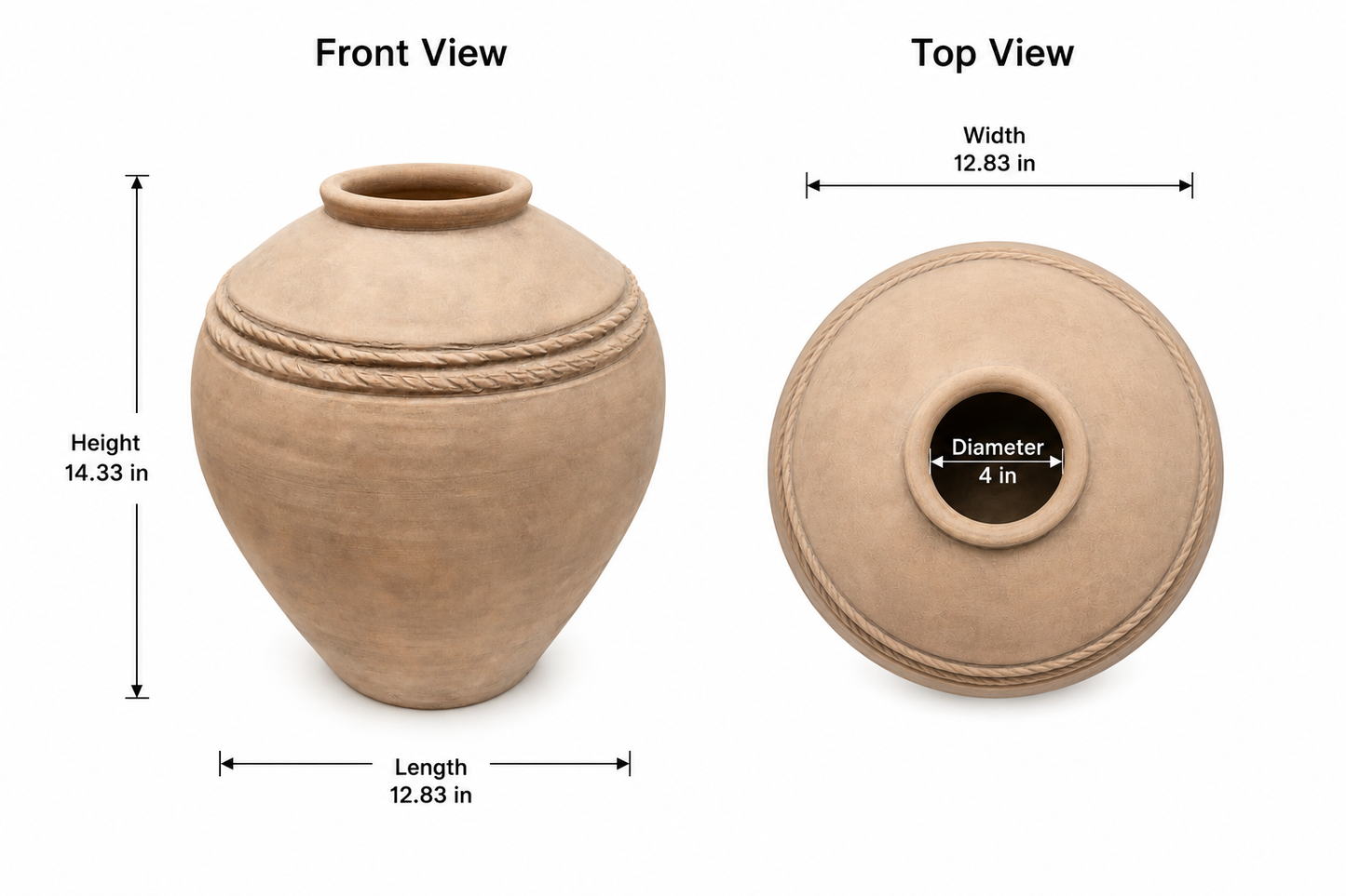 Hestia Handcrafted Terracotta Vase with Bellied Silhouette