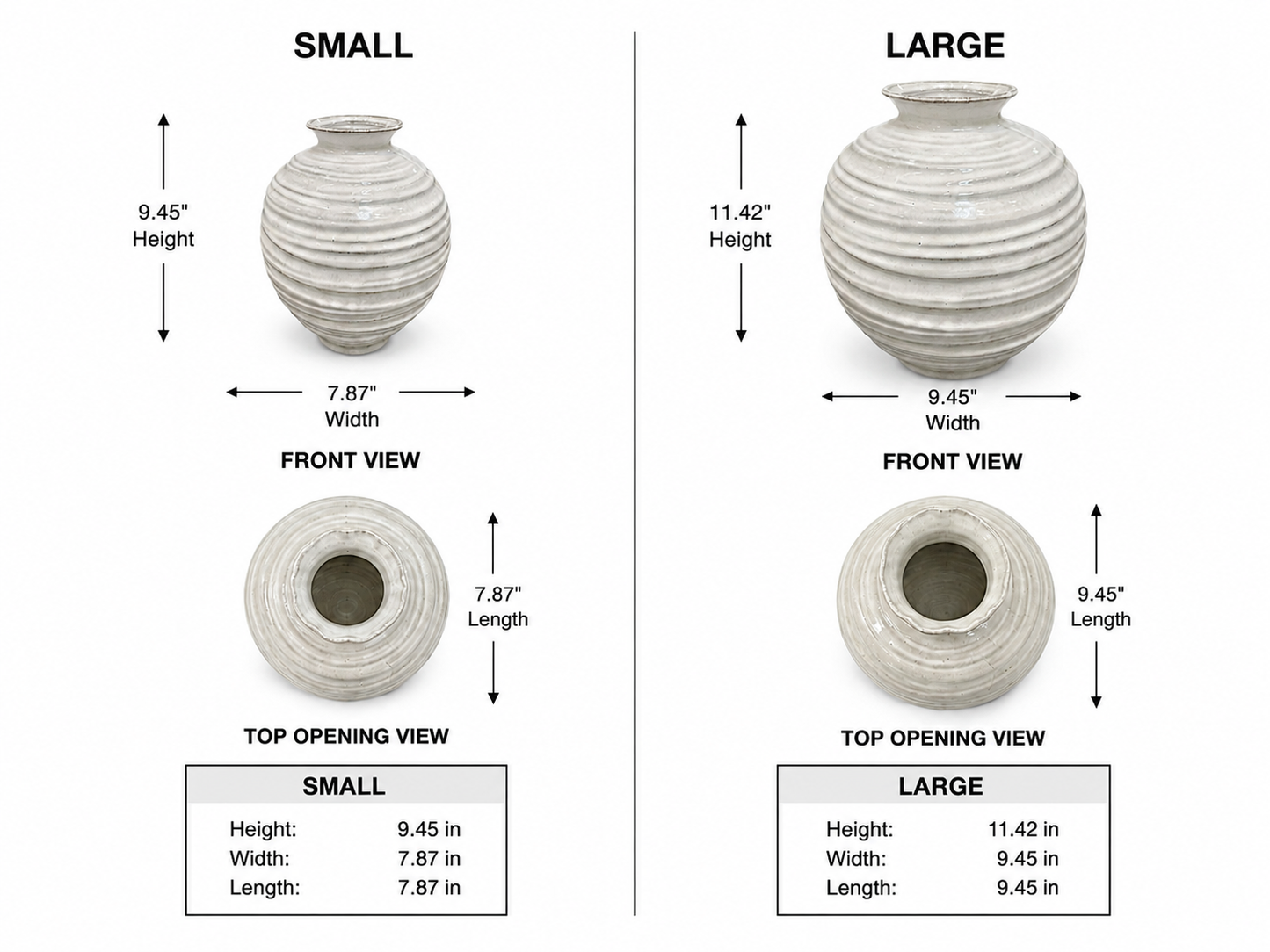 Kenne Ripple-Ridged Ceramic Vase