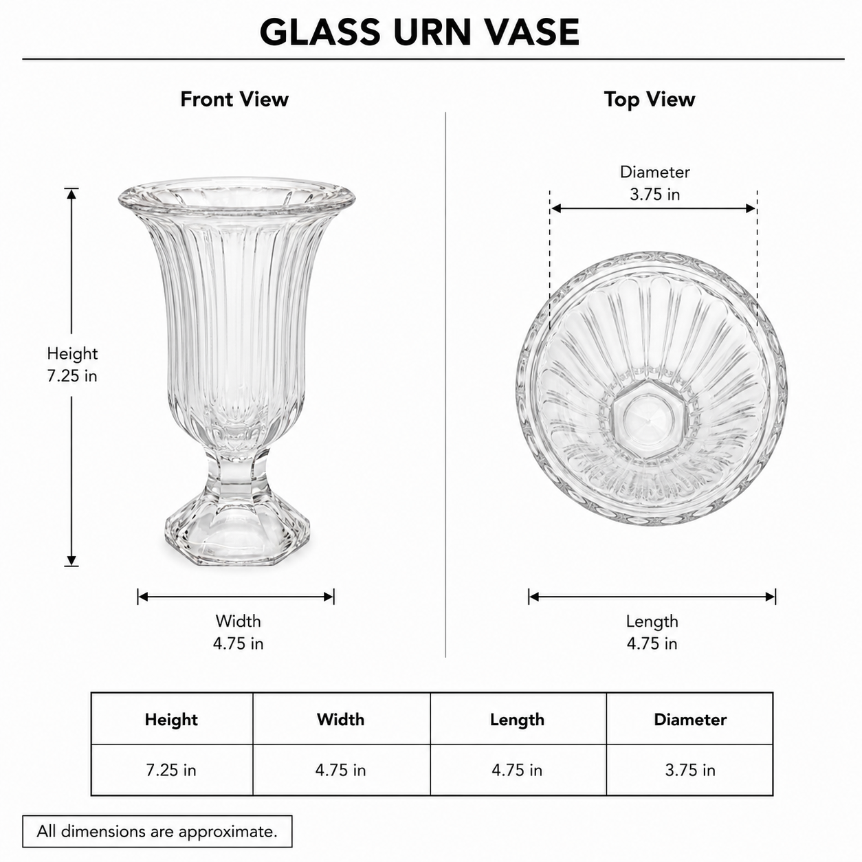 Cece Fluted Glass Pedestal Vase
