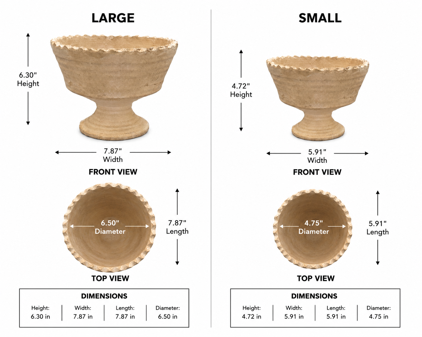Winny Scalloped Ceramic Pedestal Planter
