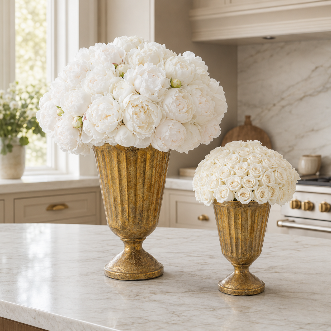 Fiza Fluted Pedestal Ceramic Vase
