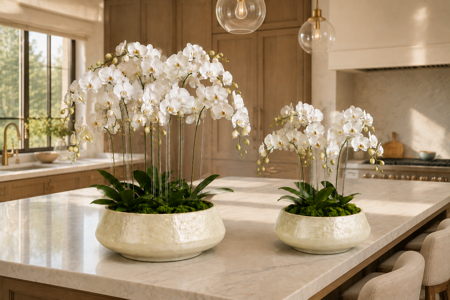 Melia Shell Mosaic Bowl Planter Set (Set of 2)