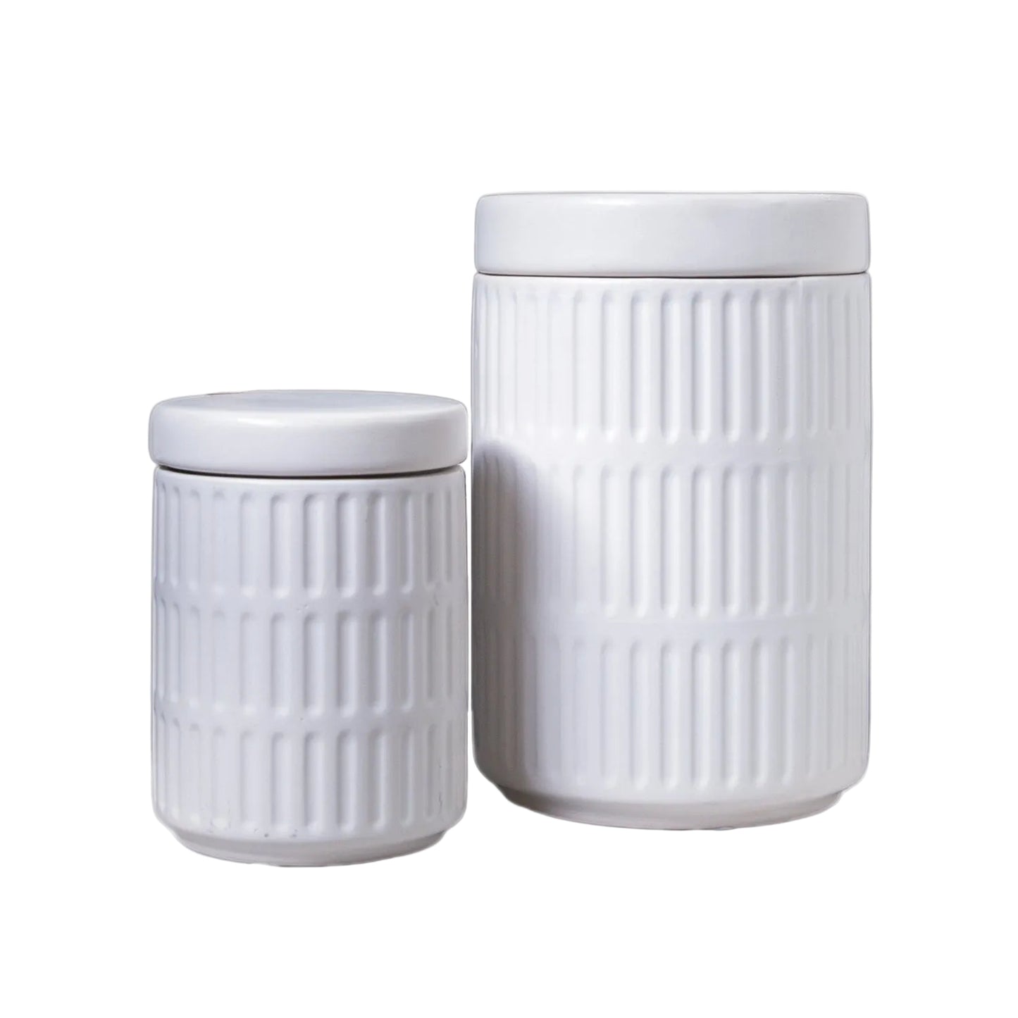 Yvelle White Ceramic Canister Set