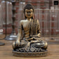 Deirdre Cement Meditating Buddha Figurine in Bhumisparsha Mudra with Shoulder Sash on Base