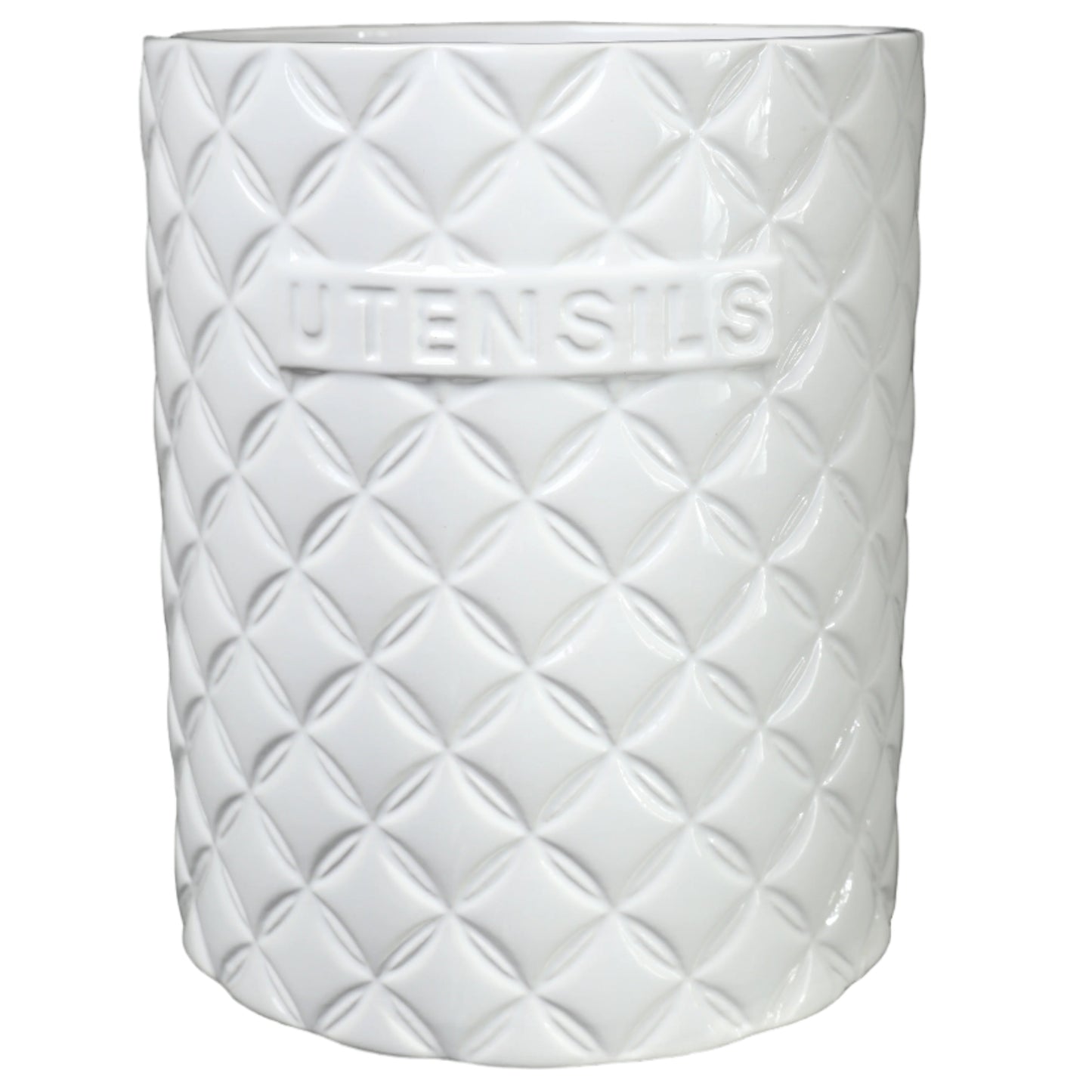 Brinna Embossed Ceramic Utensil Jar