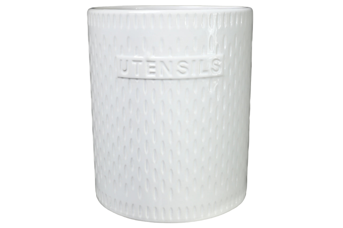 Brinna Embossed Ceramic Utensil Jar