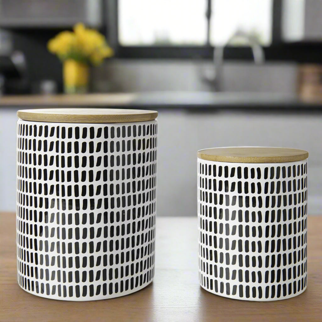 Umberly Ceramic Canister Set with Bamboo Lid (Set of 2)