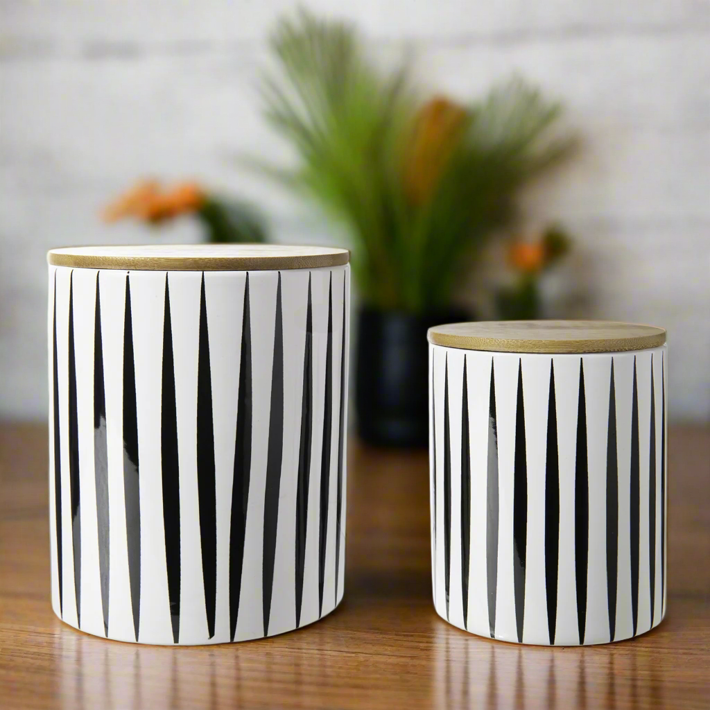 Umberly Ceramic Canister Set with Bamboo Lid (Set of 2)