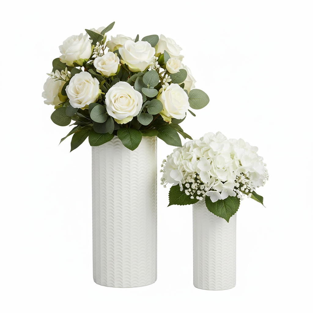 Caisel Cutout Design Ceramic Vase (Set of 2)