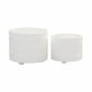 Chiara Ceramic Round Pots with Embossed Geometric Spike Pattern (Set of 2)