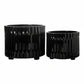 Chiara Ceramic Round Pots with Embossed Geometric Spike Pattern (Set of 2)