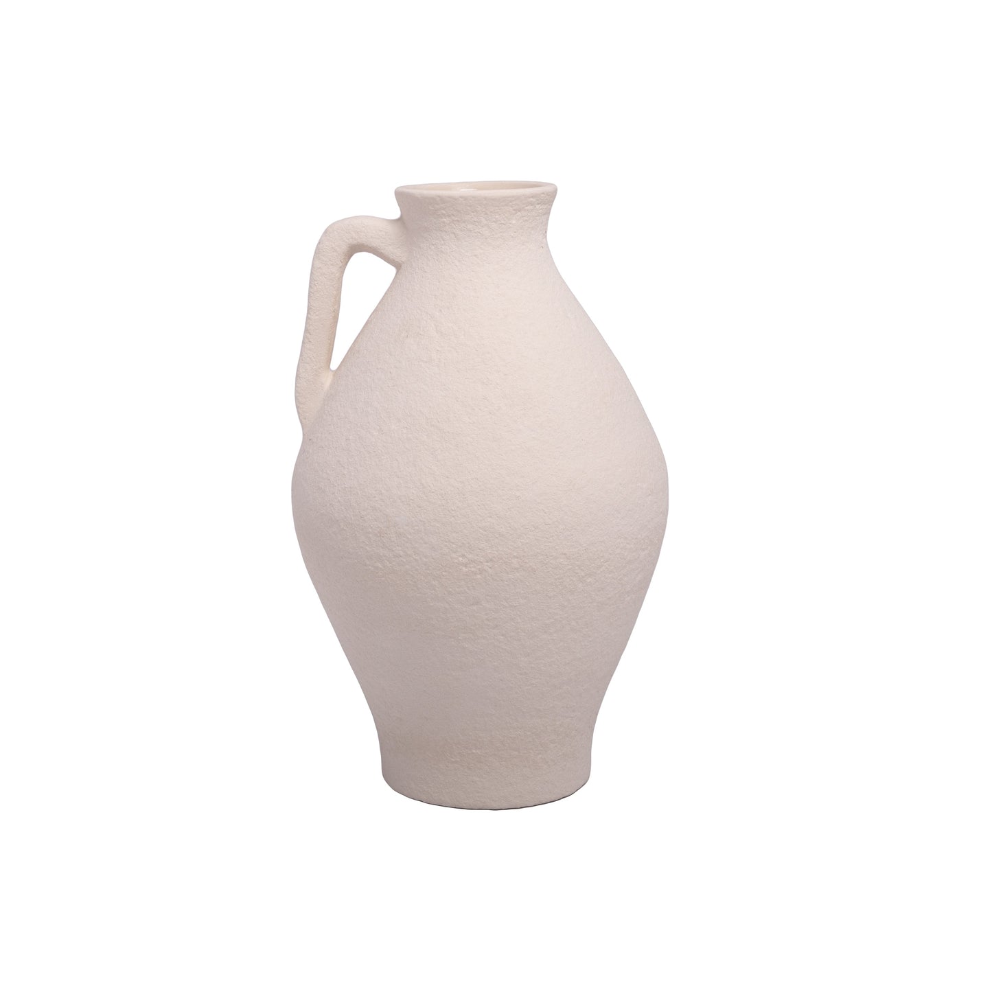 Nova Cream Ceramic Jug Vase with Textured Finish