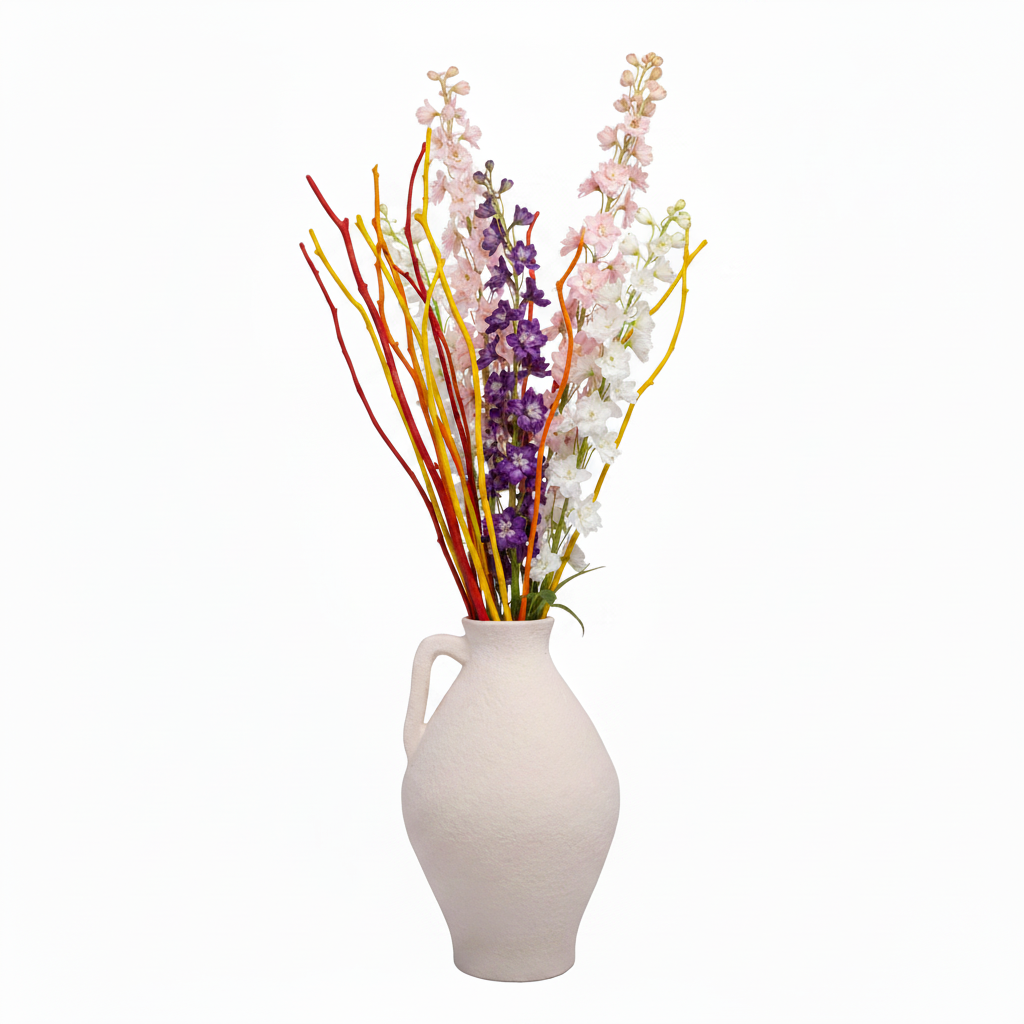 Nova Cream Ceramic Jug Vase with Textured Finish