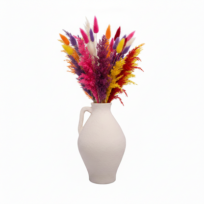 Nova Cream Ceramic Jug Vase with Textured Finish